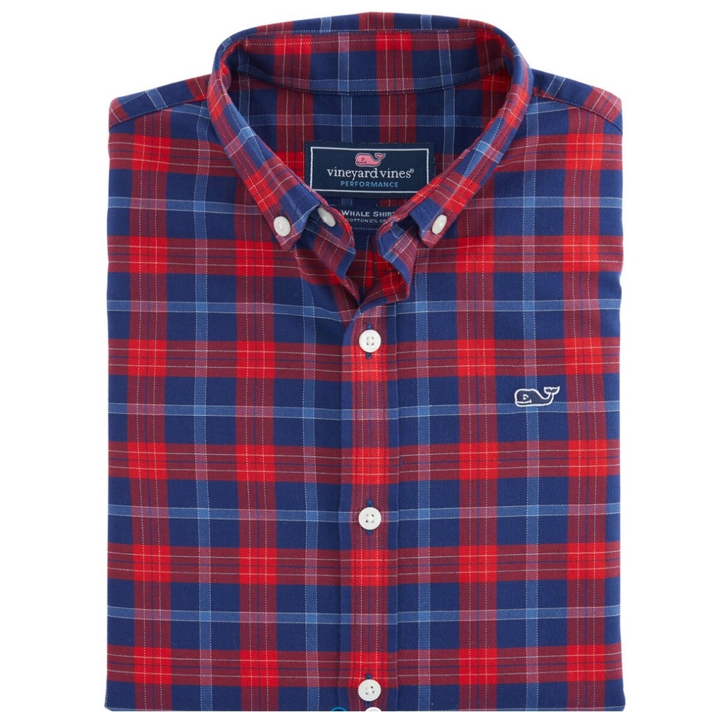 Vineyard Vines Boys Flannel Button Up Whale Shirt- 3T